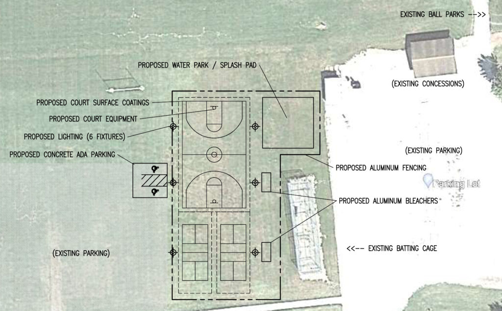 A cropped version of the site plane by Stone & Waggoner,
